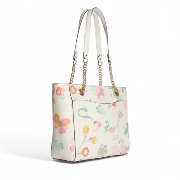 Coach White Tote with Pastel Floral Design - Picture 4 of 7